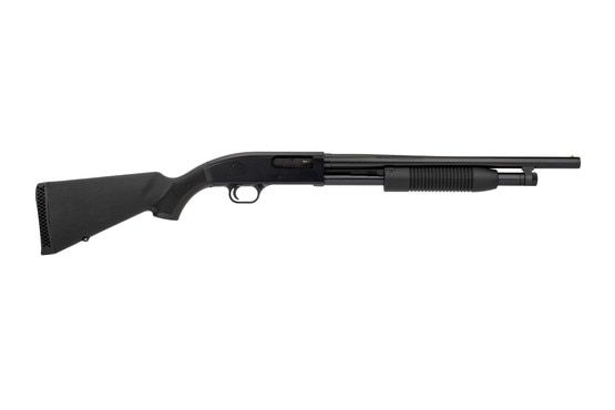 Mossberg's 18.5" Maverick 88 pump action 12 gauge shotgun features lightweight synthetic furniture and 3" chamber